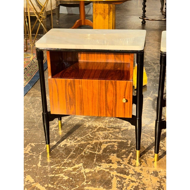 Pair of Italian Art Deco Style Palisander Side Tables For Sale - Image 4 of 12