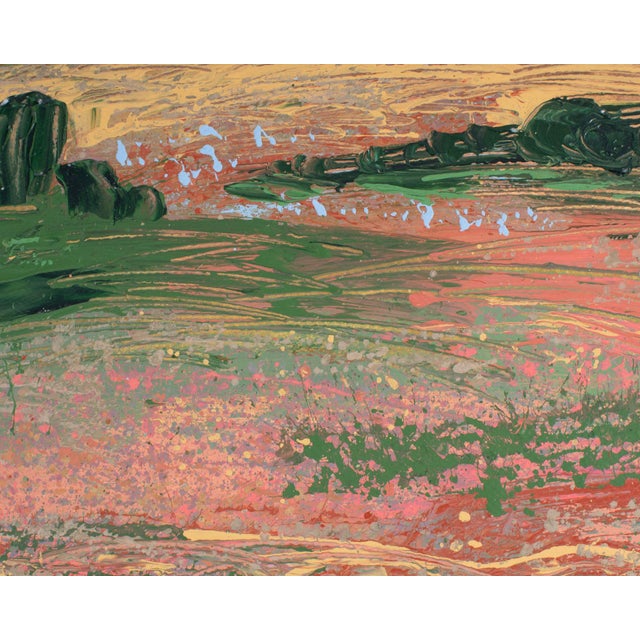 1980s 1980s Abstract Acrylic on Paper Painting by Harry Hilson For Sale - Image 5 of 7