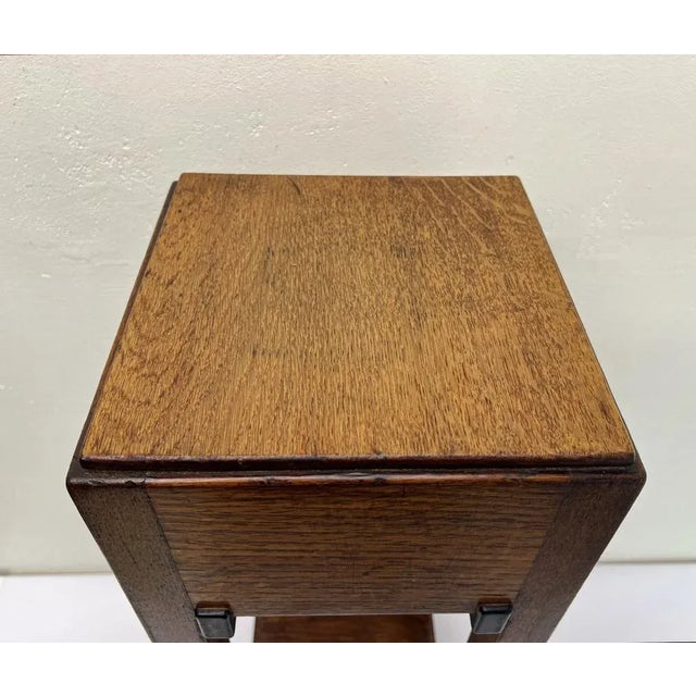 Wood Art Deco Pedestal in Oak, 1920s For Sale - Image 7 of 17