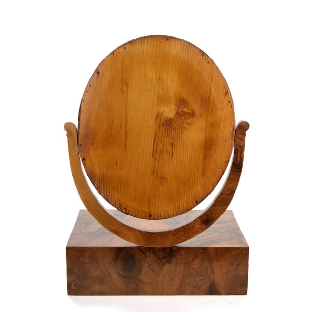 Walnut Burl Table Top Vanity Mirror with Drawer, 19th Century For Sale - Image 6 of 8