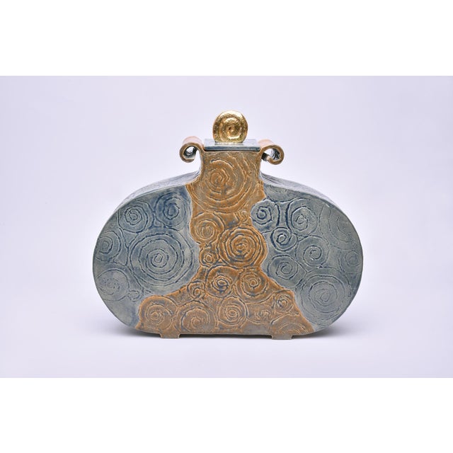 Contemporary Spiral Ceramic Urn by Heidi Hartmann For Sale - Image 3 of 3
