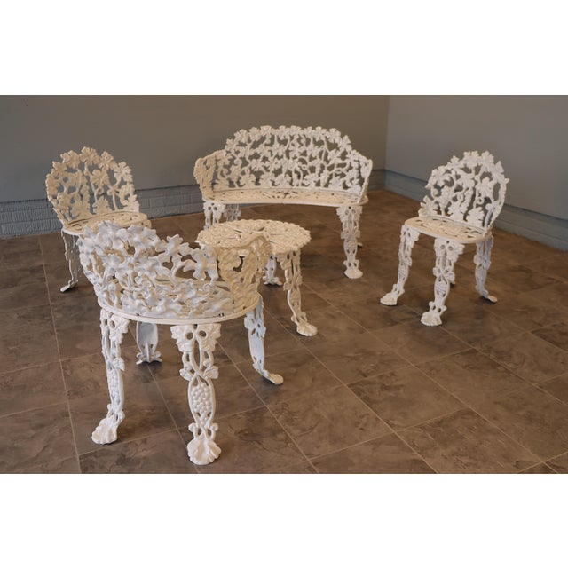 Mid 20th Century Circa 1950s — By J. F. Day & Co. Cast Iron Grapevine Garden Suite, 5 Pieces, Attributed For Sale - Image 5 of 13