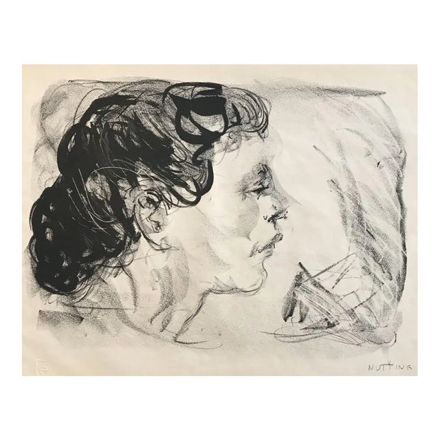 1930s Myron Nutting Portrait of a Lady Lithograph For Sale