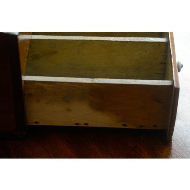 Vintage Primitive Wooden Large Hanging Fireside Candle Box Salt Box For Sale - Image 10 of 15