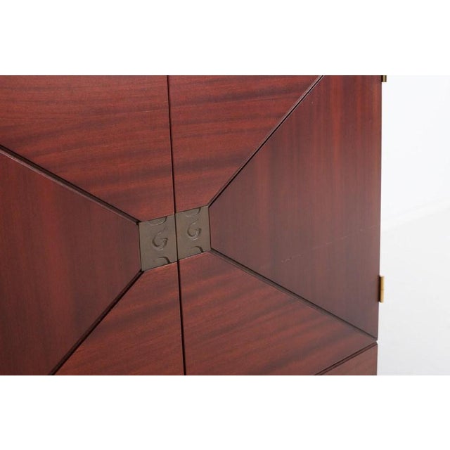 Vintage Bar Cabinet with Brass Markings For Sale - Image 14 of 17