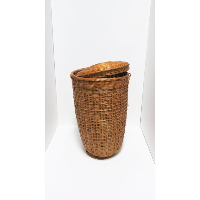 Wicker Basket or Hamper With Lid Chairish