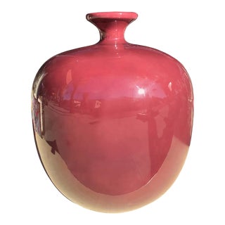 Jaru Vintage Large Berry Color Ceramic Vase For Sale