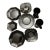 13 Piece of Assorted Vintage Black Onyx Dishes Styled After Libby For Sale
