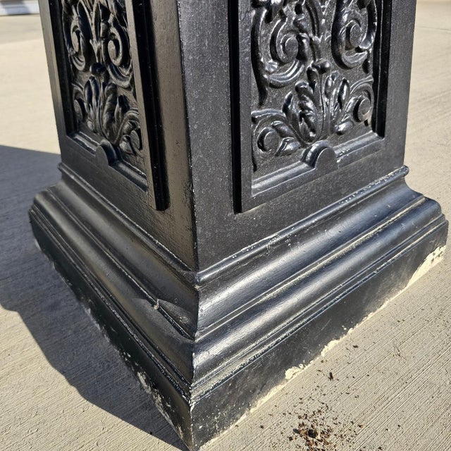 Victorian Aluminum Flower Garden Urn on Base For Sale - Image 17 of 18