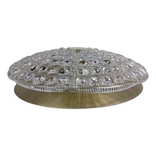 Flush Mount Chandelier in Glass and Brass by Carl Fagerlund for Lyfa, 1960s For Sale