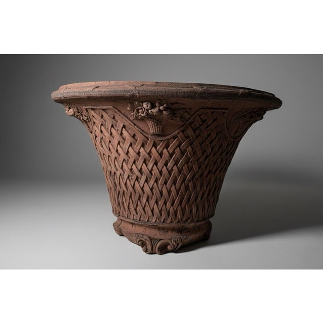 Hand-Built Jomon Style Terracotta Vessel With Woven Basketry Texture For Sale - Image 4 of 7