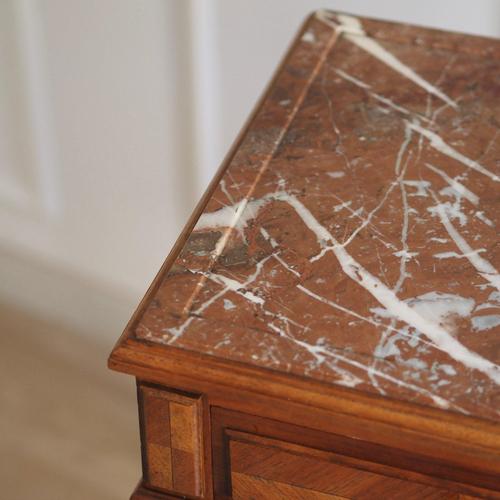 Antique Bedside Table with Marble Top and Marble Lining, 1890s For Sale - Image 6 of 18