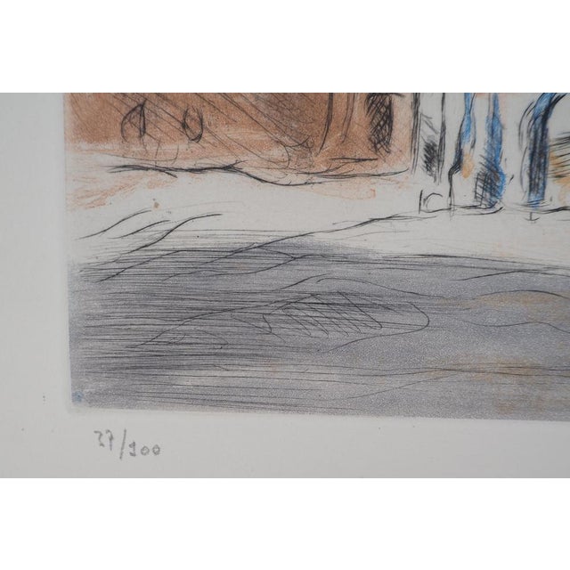 Modern Lucien Mainssieux, The Gothic Dungeon, Signed Color Lithograph, 1949 For Sale - Image 3 of 6