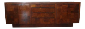 Paul Evans Cityscape Patchwork Burlwood Credenza
