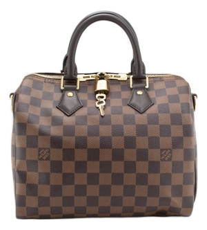 Louis Vuitton Speedy Bandouliere 25 Damier Ebene Coated Canvas Shoulder Tote Bag
