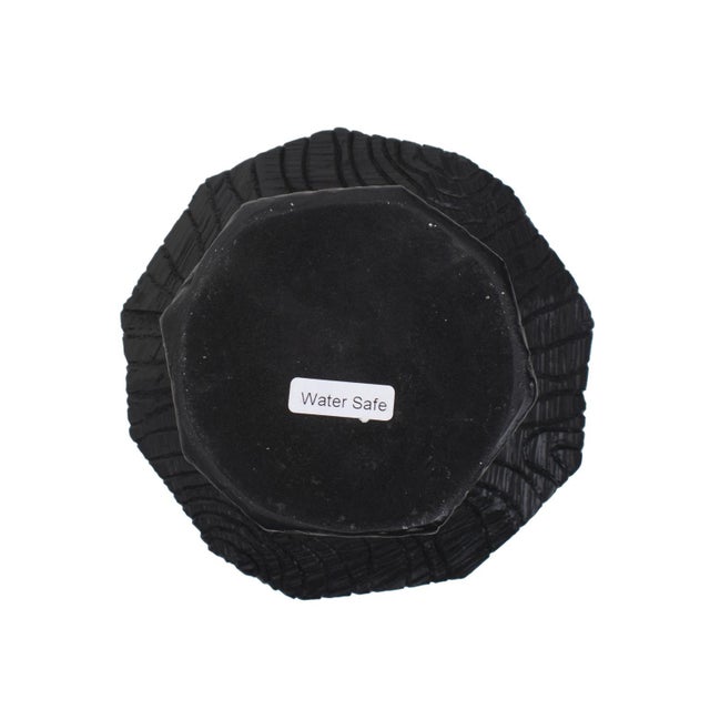 Plastic Faux Bois Tall Bowl in an Ebony Finished Polyresin For Sale - Image 7 of 11