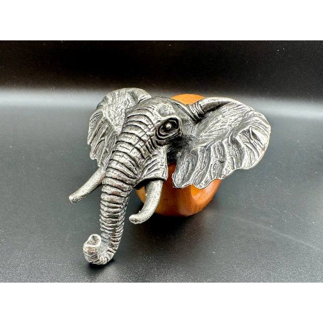 Vintage 1980s Makoulpa South African Pewter & Wood Safari Animal Napkin Rings – Set of 8 For Sale - Image 12 of 18