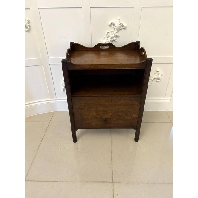 George III Mahogany Bedside Cabinet, 1780s For Sale - Image 3 of 8