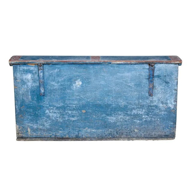 Mid 19th Century Swedish Folk Art Hand Painted Pine Coffer For Sale - Image 6 of 9