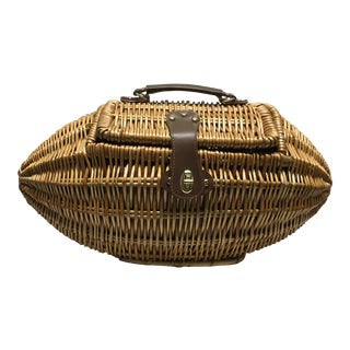 Mid 20th Century Football Tailgate Picnic Basket For Sale
