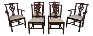 Set of 6 Henkel Harris no.101 Mahogany Chippendale Dining Room Chairs