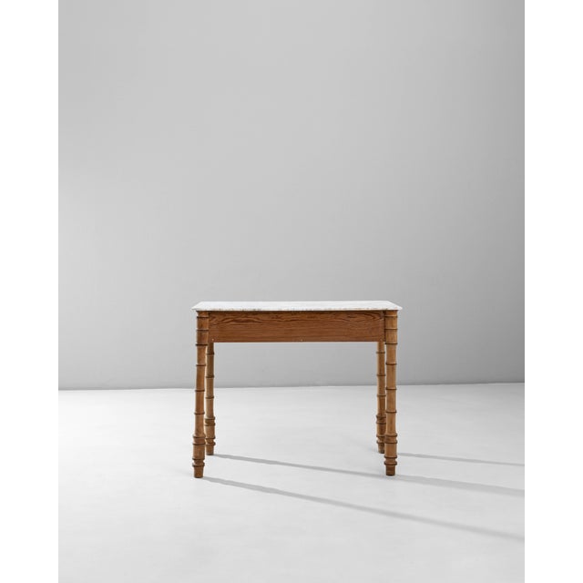 1900s French Faux Bamboo Table With Marble Top For Sale - Image 14 of 18