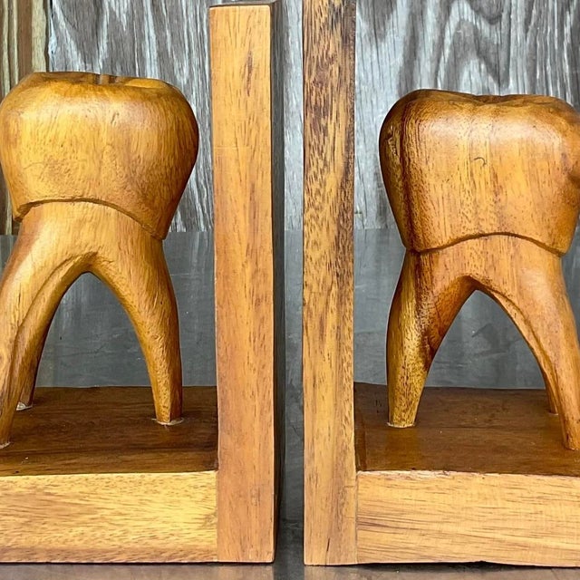 Vintage Boho Tooth Bookends - a Pair For Sale In West Palm - Image 6 of 13