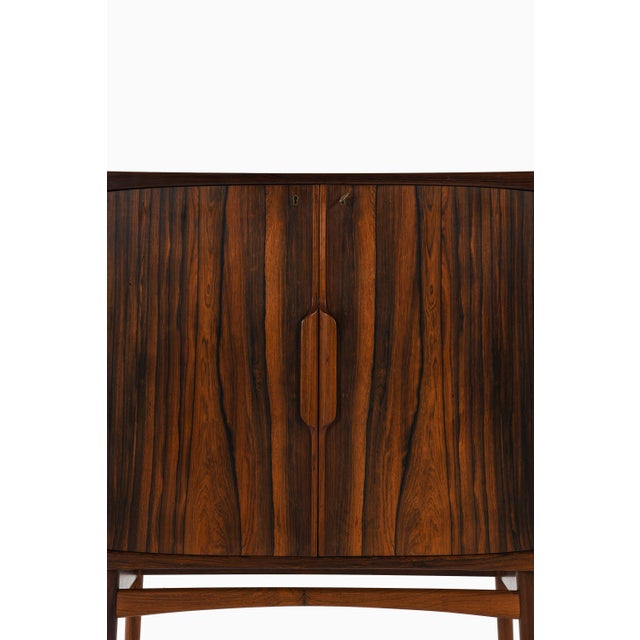 Bar Cabinet in Dark Rosewood, Glass and Steel attributed to Torbjørn Afdal, 1960s For Sale - Image 6 of 14