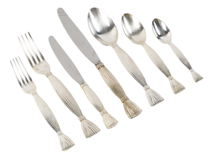 Harvest Flatware Set by Christofle Silversmiths for Hermès Paris, Set of 82