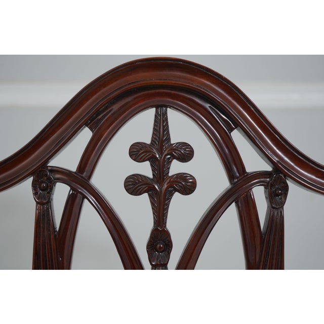 2000 - 2009 Set of 6 Federal Style Mahogany Shield Dining Room Chairs For Sale - Image 5 of 12