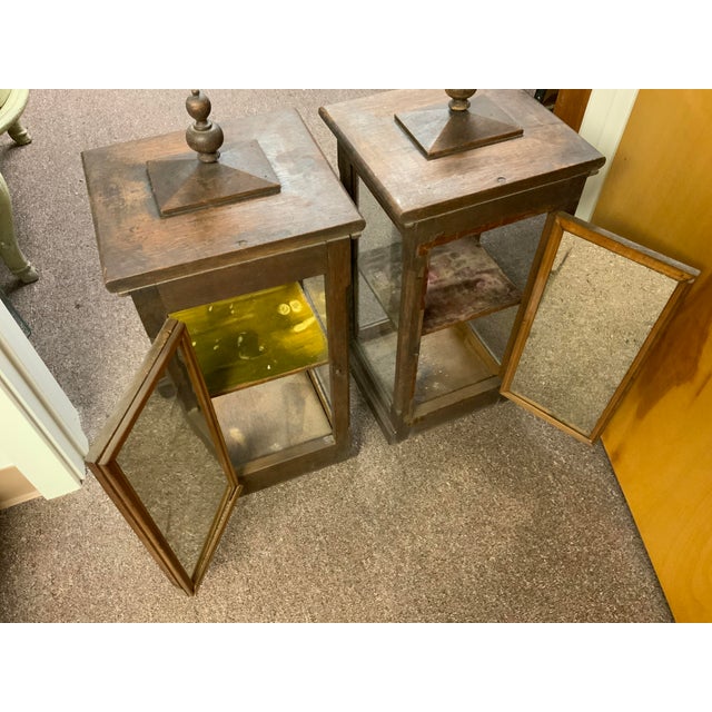 Late 19th Century Pair of Antique Victorian Wood Display Cabinets For Sale In New York - Image 6 of 9