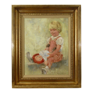Gunnar Donald Anderson Young Girl With Doll C,1990 Painting