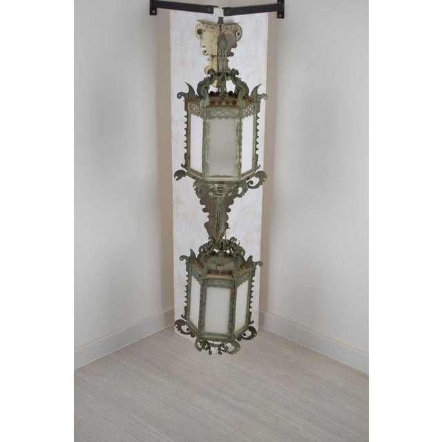 1920s Corner Lanterns, Italy, 1920s, Set of 2 For Sale - Image 5 of 18