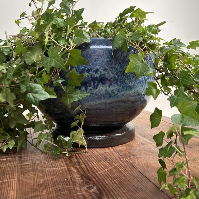 ​Japanese Glazed Ceramic Plant Stand, 1960s For Sale - Image 3 of 18