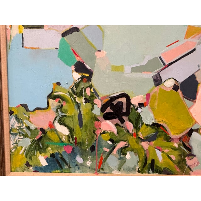 Large Scale Framed Original Abstract Oil Painting Titled "New Chapter" on Repurposed Linen Canvas by Kendra Dennis For Sale - Image 13 of 18
