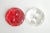 1990s Norman Mercer Lucite Flower Orb Red and Clear Paperweights Pair Of For Sale - Image 10 of 13