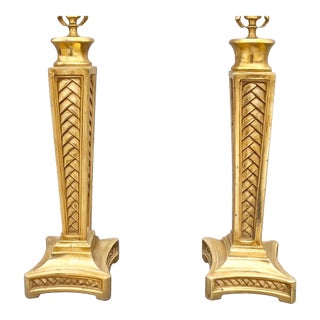 Gold Leaf "Roma" Panache Designs Table Lamps For Sale
