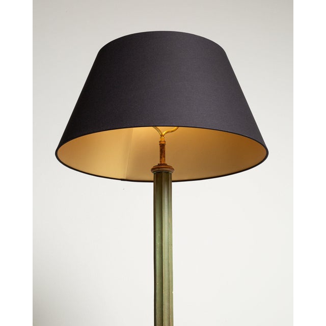 1940s France Deep Ebony Black Ebonized Floor Lamp For Sale - Image 11 of 11