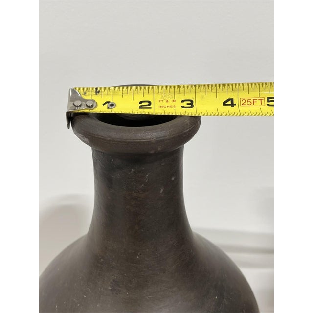 Terra Cotta Large Spanish Hand-Painted Vintage Terracotta Vase For Sale - Image 8 of 10