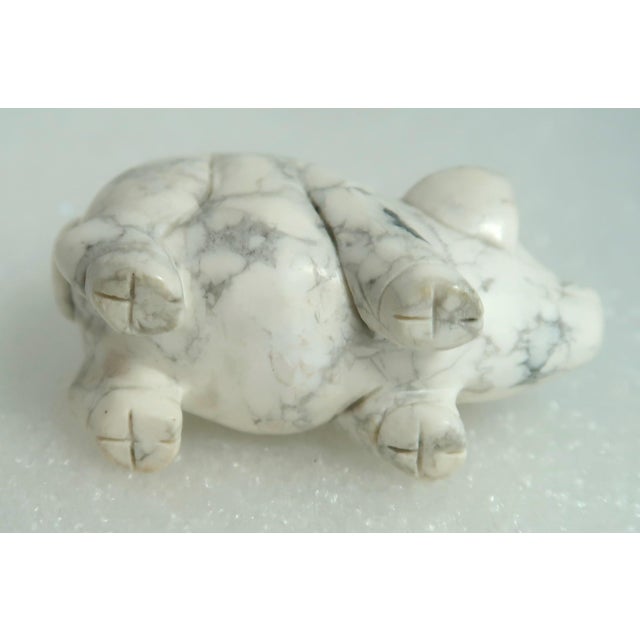 White Miniature Well-Carved Piglet "Miss Piggy" - Pig - - Of Uncommon Magnesite Stone. For Sale - Image 8 of 14