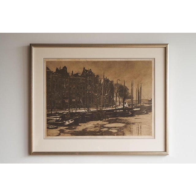Willem Witsen, Amsterdam with Snow, Etching, 1903 For Sale - Image 3 of 13