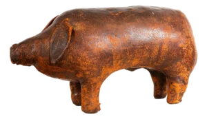 1970s Vintage Dimitri Omersa Leather Pig Footstool