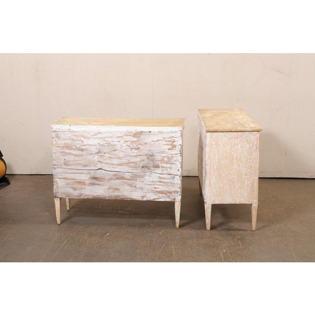 Mid 20th Century Italian Chests W/ Faux-Marble Tops - A Pair For Sale - Image 4 of 10