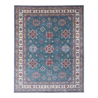 Pasargad DC Green Color Hand Knotted Kazak Rug For Sale