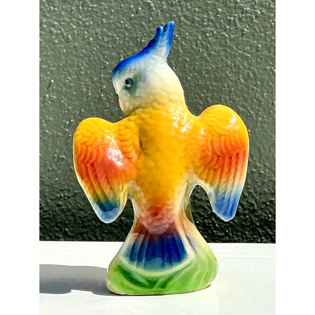 Vintage Glazed Ceramic Cockatoo For Sale - Image 10 of 12