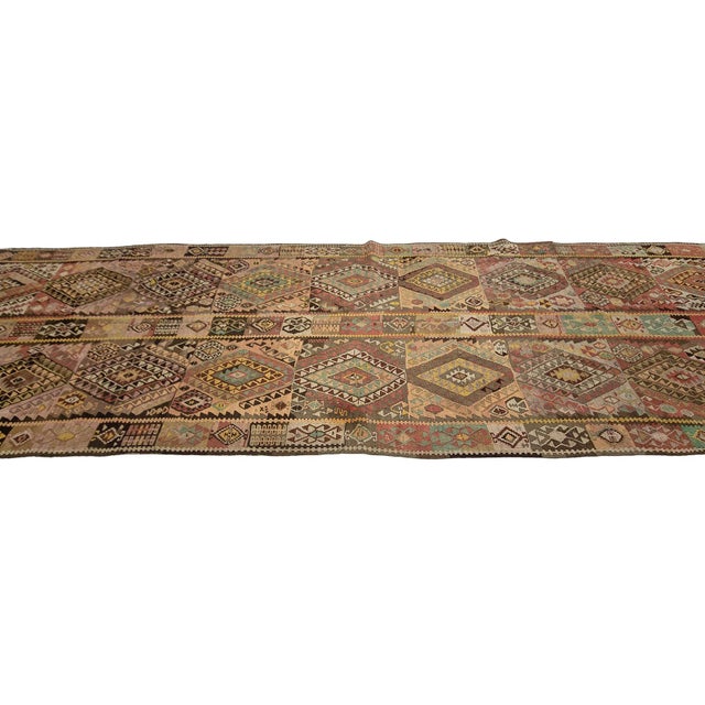 Vintage Turkish Wool Kars Kilim Rug For Sale - Image 4 of 7