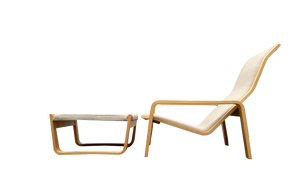 Set of Mid-Century Pulkka Lounge Chair with Ottoman by Ilmari Lappalainen for Asko, Finland, 1960s