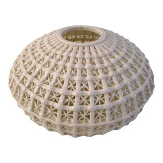 White Chinoiserie Reticulated Porcelain Bowl For Sale
