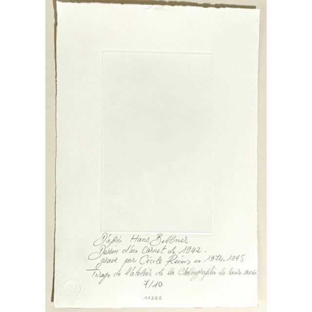 After Hans Bellmer (German, 1902-1975) Surrealist engraving, etching after drawings from a 1942 notebook, engraved in...