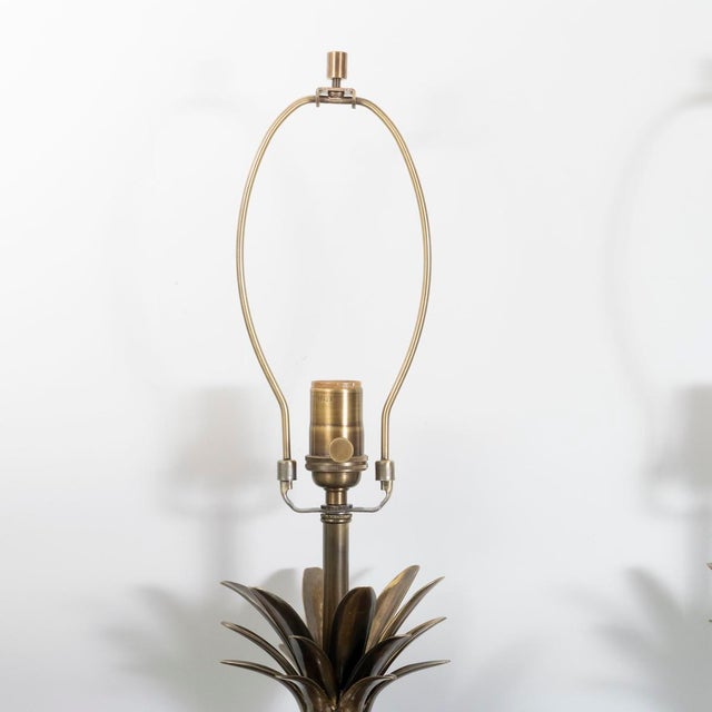 Pair of brass pineapple table lamps by Frederick Cooper For Sale In New York - Image 6 of 14